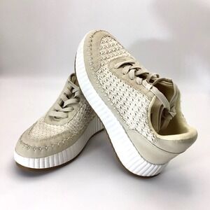 Dolce‎ Vita Women's Dolen Frida Lace Up Platform Sneakers Woven Shoes Size 7.5